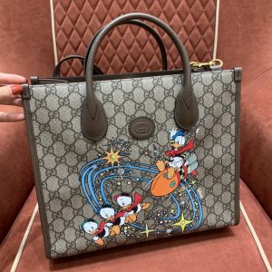Gucci古驰官方品牌 奢侈GG x Disney Tote 上海长宁区唐老鸭购物袋648134