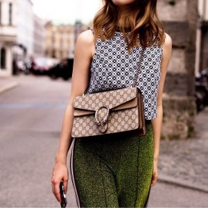 Gucci古奇正品女包 Dionysus酒神包网红模特图400249 KHNRN 8642