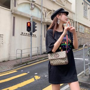 Gucci古驰官方品牌奢侈品 vintage 虎头腰包 上身图493930 9C2VT 8745