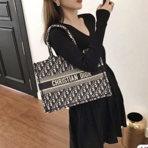 迪奥中号Dior BOOK TOTE 手袋蓝色M1296ZRIW_M928上身效果图