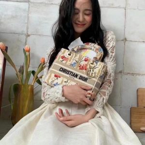 迪奥手袋五格 Dior Book Tote 24CM上身效果图