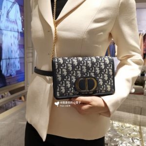 迪奥链条腰包最新二合一Dior Oblique 系列 19CM上身效果图