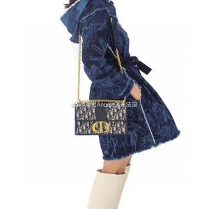 迪奥三折钱包Dior Saddle系列 12CM上身效果图