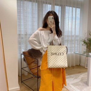 Celine CABAS 思琳竖款手袋520胶囊系列194372BZK.01BC上身图