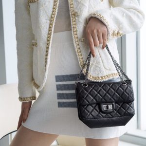 𝗖𝗵𝗮𝗻𝗲𝗹香奈儿手袋复刻2.55 𝗠𝗶𝗻𝗶 黑银香奈儿女手包