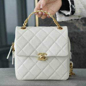 𝗖𝗛𝗔𝗡𝗘𝗟香奈儿2022双肩背包复古奶白香奈儿女式包包