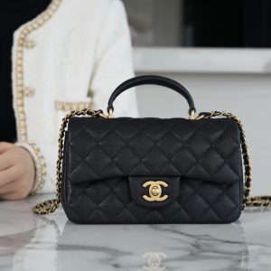 𝗖𝗛𝗔𝗡𝗘𝗟香奈儿春夏新款𝐦𝐢𝐧𝐢手柄包耀夜黑香奈儿女式包包