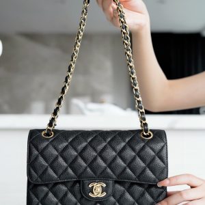 chanel cf classic fiap 小号 黑牛金香奈儿口盖包
