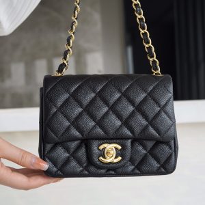 chanel classic fiap荔枝纹 方胖子 黑金香奈儿classic flap价格