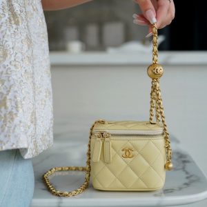 chanel金球小鸡黄mini盒子包香奈儿包包官方旗舰店官网