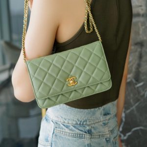 chanel 金属球 woc绿色香奈儿金球woc系列官网价格上身图