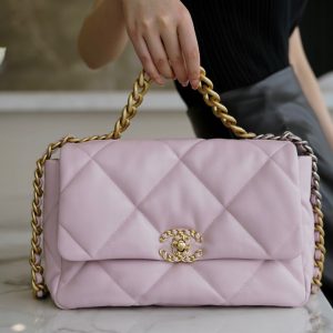 chanel 19bag春夏新色樱花粉 中号香奈儿19bag官方价格