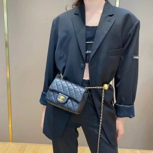 chanel cf金属球方胖子上身图香奈儿包包官网中国官方网