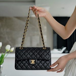 chanel cf Classic Flap羊皮小号黑金香奈儿官网中国官方网