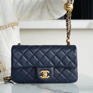 chanel CF金属球 mini深蓝色香奈儿女包官方网站旗舰店