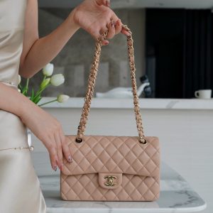 chanel CF classic flap小号 奶茶杏香奈儿cf包官网价格