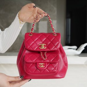 chanel 新款 duma双肩包玫红色香奈儿duma双肩包2022