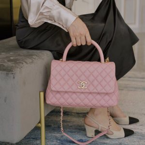 chanel Coco Handle樱花粉大号香奈儿cocohandle官网价格