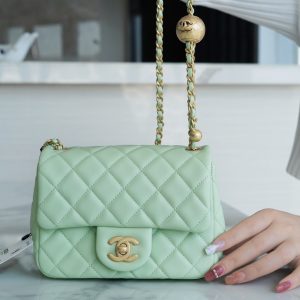 chanel金属球方胖子苹果绿香奈儿包包官方旗舰店官网