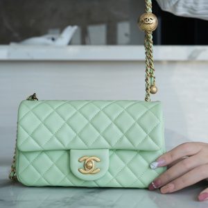chanel2022春夏 金属球大Mini 苹果绿官方网站香奈儿包包