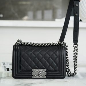 chanel leboy小球纹 黑银小号香奈儿女包价格旗舰店