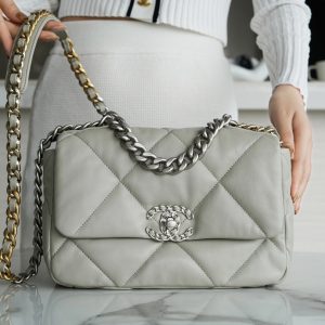 chanel 19bag新版银色配饰香奈儿包包官方旗舰店官网