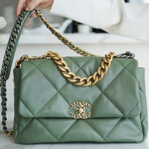 chanel 19bag秋冬新色抹茶绿中号官方网站香奈儿包包