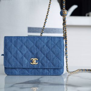 chanel丹宁牛仔金属球woc香奈儿女士包包价格表官网报价