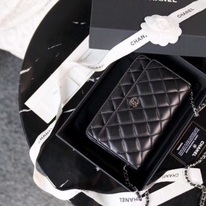 chanel 经典发财包woc黑羊银香奈儿女包价格旗舰店