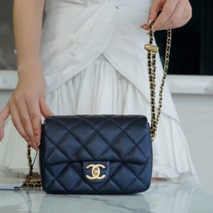 chanel秋冬新品子弹壳方胖子珠光黑香奈儿官网中国官方网