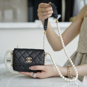 chanel新款珍珠链条零钱卡包香奈儿包包官方旗舰店官网