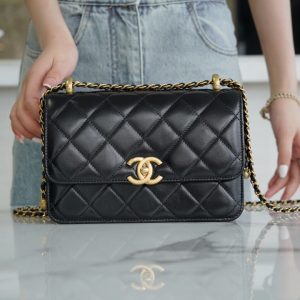 𝖢𝗁𝖺𝗇𝖾𝗅 高级手工坊小号口盖包黑色香奈儿包包女包