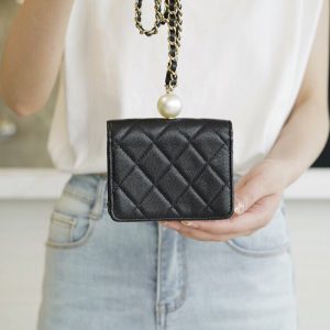 Dubai  chanel春夏新款珍珠鏈條零錢包香奈兒零錢包官網