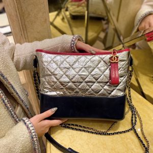 Spain 香奈兒Gabrielle流浪包拼色 大號香奈兒流浪包