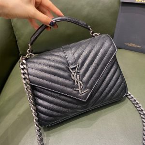 Qatar Doha ysl college郵差包黑金聖羅蘭女包最新款包