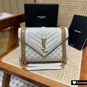 Saudi Arabia Dammam 聖羅蘭envelope包中號白色金扣