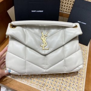 Qatar Doha聖羅蘭LOULOU PUFFER 絎縫小羊皮包小號