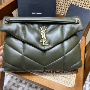 The Netherlands聖羅蘭LOULOU PUFFER小羊皮包橄欖綠