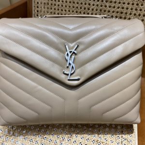 Ottawa Canada聖羅蘭LouLou Y形挎包杏銀聖羅蘭女包