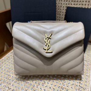 Australian Canberra聖羅蘭LouLou Y形挎包杏金小號