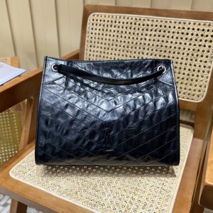 Canada YSL niki shopping bag黑色聖羅蘭包包官網