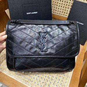Kuwait聖羅蘭NIKI medium28CM黑色黑鏈聖羅蘭niki包