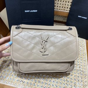 Dubai聖羅蘭niki包包官網價YSL nik ibaby包淺杏色22CM