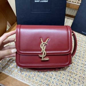 Kuwait聖羅蘭solferino包小號酒紅色 聖羅蘭包包官網