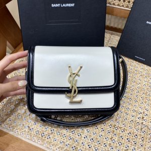 Spain YSL聖羅蘭solferino包白配黑聖羅蘭女包什麽檔次
