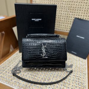 Brisbane Australia聖羅蘭YSL SUNSET包黑色銀扣19CM