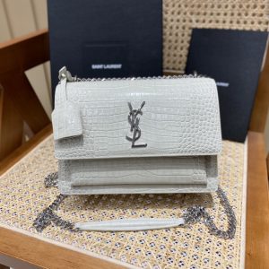 San Joze USA聖羅蘭sunset包22CM鱷魚紋聖羅蘭女包