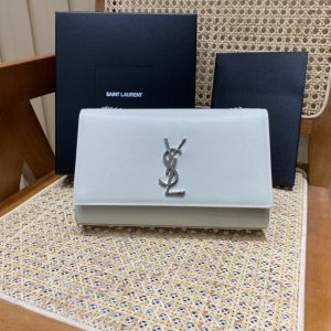 Indonesia Jakarta YSL聖羅蘭kate包白色银扣聖羅蘭女包