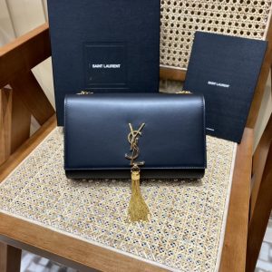 Spain聖羅蘭kate包包黑色金扣24cm聖羅蘭包包真假辨別