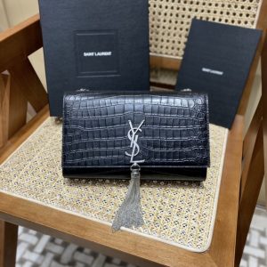 Morocco聖羅蘭kaia包黑色鱷魚皮聖羅蘭包包官網